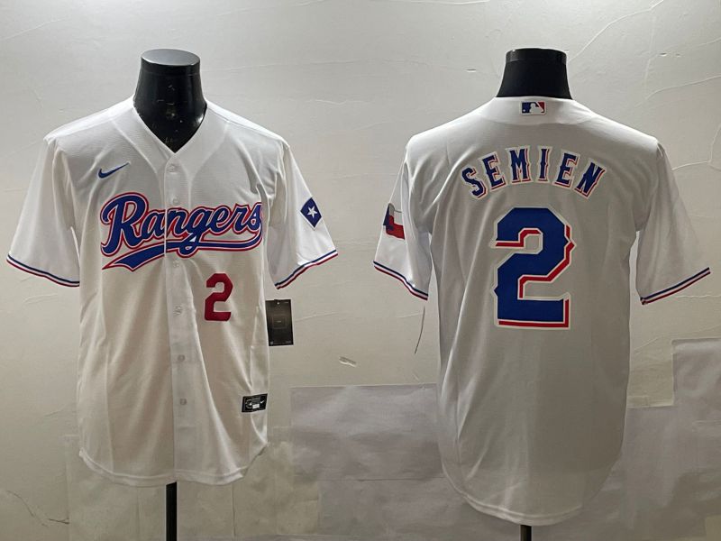 Men Texas Rangers #2 Semien White Game 2025 Nike MLB Jersey style 4->texas rangers->MLB Jersey
